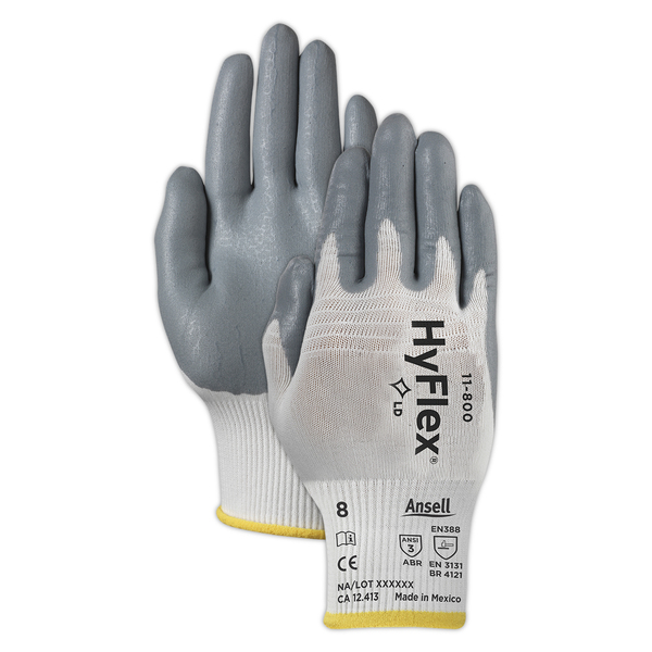 Ansell Ansell Hyflex 11-800 Foam Nitrile Palm Coated Knit Assembly Gloves, 8 205571